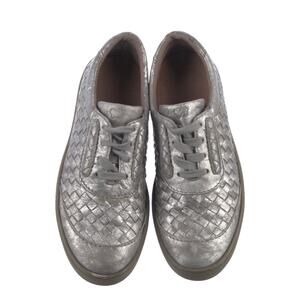 8 Bottega Veneta Intrecciato Silver Leather Women’s Sneakers